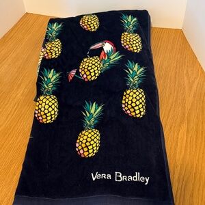 Vera Bradley Beach Towel with Yellow Pineapple & Teal Accents